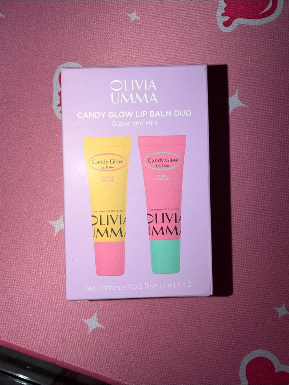 Olivia Umma Candy Glow Lip Balm Duo — Guava (Pink) & Mint (Green)